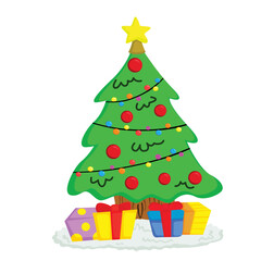 Christmas Tree Illustration vector Clipart