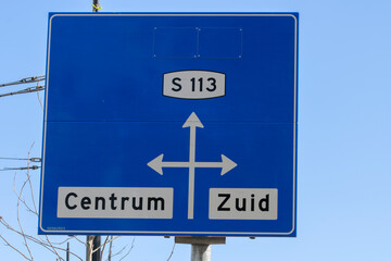 Direction Sign At Amsterdam The Netherlands 17-9-2022