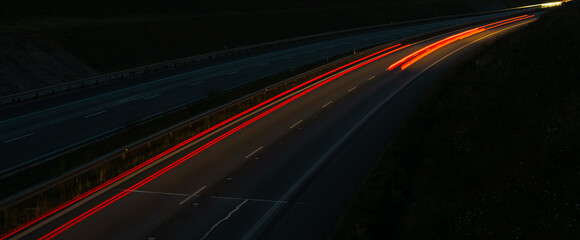 lights of cars with night. long exposure