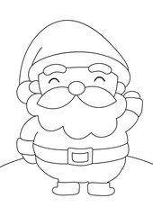 Christmas Santa Claus Coloring Pages A4 for Kids and Adult