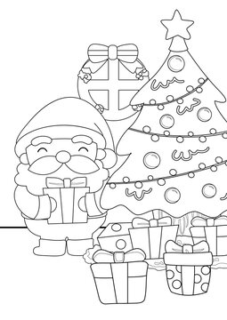 Christmas Santa Claus Coloring Pages A4 For Kids And Adult