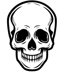skull icon in black and white