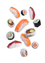 Fototapeta flying maki sushi obraz