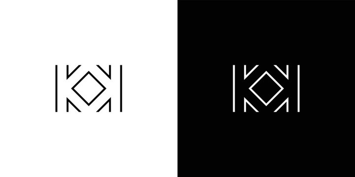 Simple and modern letter KK initials logo design