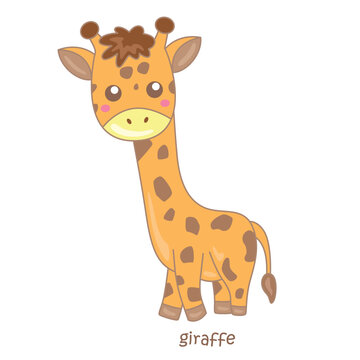 Alphabet G For Giraffe Illustration Vector Clipart