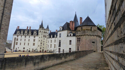 Fototapeta na wymiar Visit to the beautiful city of Nantes - Magnificent castle of the Dukes of Brittany