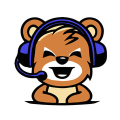 Cute Puppy with Headphone