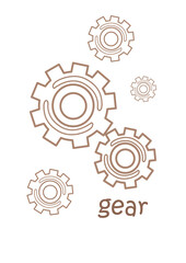 Alphabet G For Gear Coloring Pages A4 for Kids and Adult