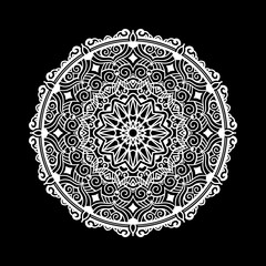 Mandala design template with black background
