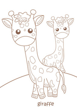 Alphabet G For Giraffe Coloring Pages A4 for Kids and Adult