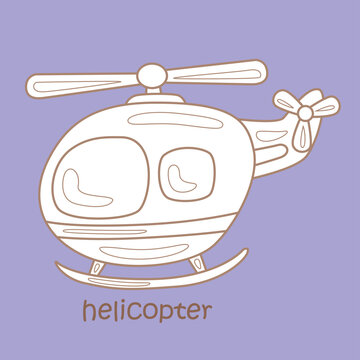 Alphabet H For Helicopter Digital Stamp