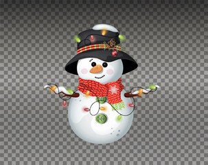 snowman on a white background
