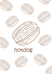Alphabet H For Hotdog Coloring Pages A4 for Kids and Adult