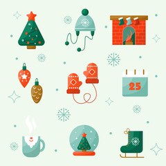 vector set of Christmas elements