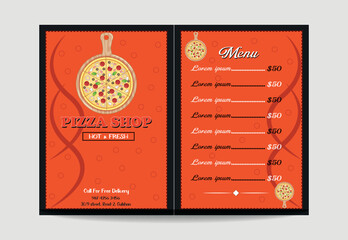 restaurant pizza menu card design premium vector design template ,flyer