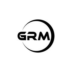 GRM letter logo design with white background in illustrator, cube logo, vector logo, modern alphabet font overlap style. calligraphy designs for logo, Poster, Invitation, etc.