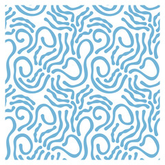 Seamless pattern with blue linear waves. Repeating texture.