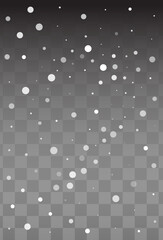 Gray Snow Vector Transparent Background. Xmas