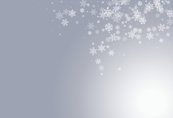 Gray Snow Vector Gray Background. Holiday White