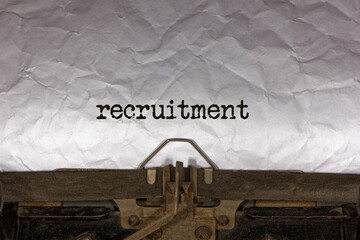 text message - recruitment.
Written with a vintage typewriter. Antique technology for writers and story writers