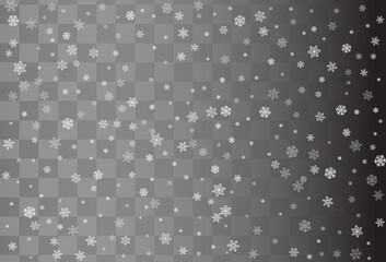 White Snowfall Vector Transparent Background.