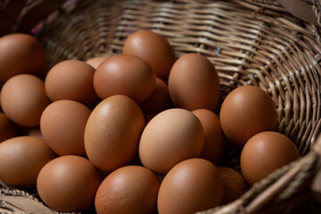 Brown Eggs and Egg Yolk in a Basket, Uskudar Istanbul, Turkey