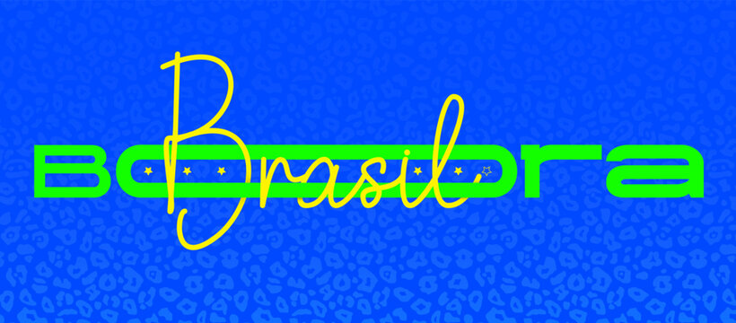 Bora Brasil rumo ao hexa design para torcida copa do mundo 2022 azul verde e amarelo vetor com cores vivas
