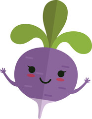 Beetroot with kawaii face. Funny vegetable cartoon mascot