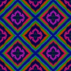 Seamless geometric folklore ornament, Tribal ethnic texture. Seamless striped pattern in Aztec style, Figure tribal embroidery, Scandinavian, Ikat pattern