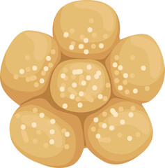 Homemade wheat bread icon. Cartoon sweet bakery