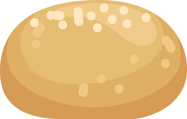 Round bun icon. Burger bakery cartoon product