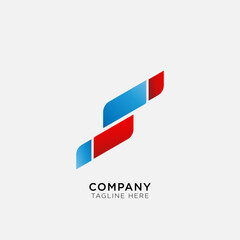 abstract logo with cut square box suitable for company