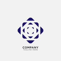 abstract logo with cut square box suitable for company