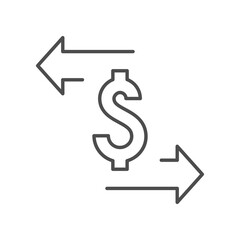 Money exchange line outline icon