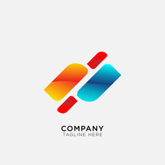 abstract logo with gradient color for company