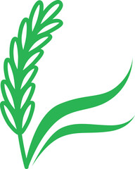 Fototapeta premium Green crop emblem. Growing eco grain icon