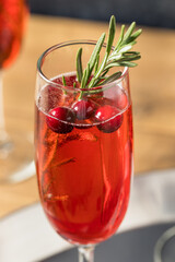 Boozy Refreshing Poinsettia Cranberry Champagne Cocktail