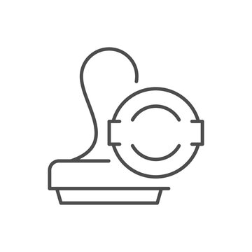 recommend clip art: Rubber stamp line outline icon