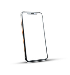 Mobile smart phone on white background technology, Mobile phone screen mockup design on isolate with clipping path