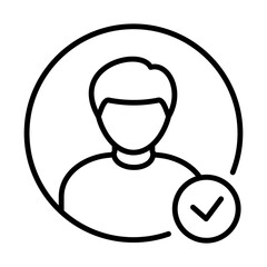 Verified User, Verified Account Icon Logo Design Vector Template Illustration Sign And Symbol Pixels Perfect