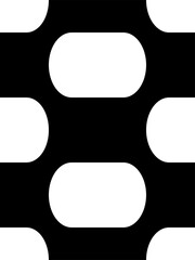 Black Vector Seamless Rounded Rectangles Inversed 1x2 Horizontal