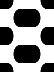 Black Vector Seamless Rounded Rectangles 1x2 Horizontal