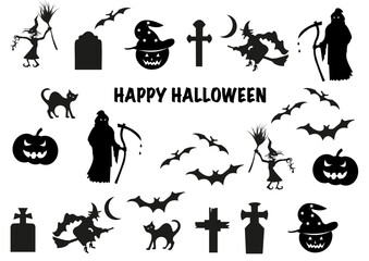 halloween icons set