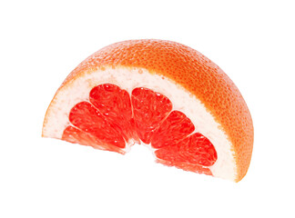Grapefruit slice isolated on white background