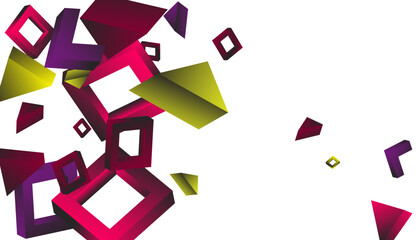 Volumetric geometric shapes. Abstract vector background. Cover design for magazine, book, screensaver, banner.