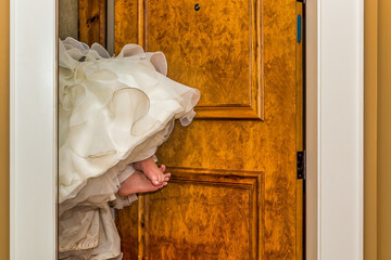 The Bride is carried to her wedding night hotel room