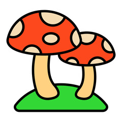 Mushroom Filled Line Icon