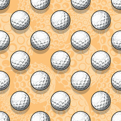 Golf balls seamless pattern vector art image. Golf balls continuous background wallpaper texture design.