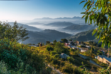 panoramic photograph of the Kathmandu valley and its mountain ranges. © Gonzalo R. Dominguez