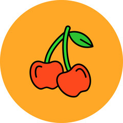 Cherry Multicolor Circle Filled Line Icon